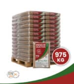 65 zakken Premium Selection houtpellets van 15 kg op pallet