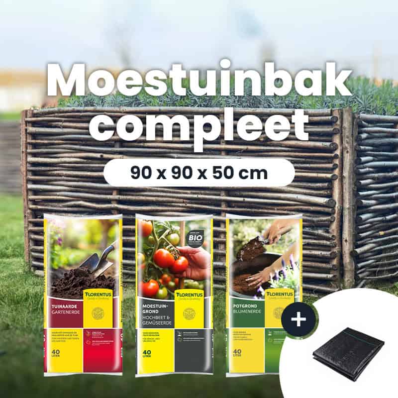 Moestuinbak compleet 90x90x50cm Moestuinbak Hazelaar 90x90x50cm compleet - Afbeelding 1