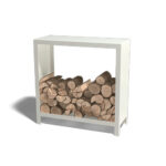 Gepoedercoat staal (Corten Look) houtopslag - INDIANA (100x100x40cm)