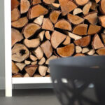 Gepoedercoat staal (Corten Look) houtopslag - INDIANA (100x100x40cm) - Afbeelding 2
