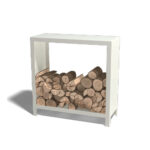 Gepoedercoat staal houtopslag - INDIANA (100x100x40cm) - RAL9010 MAT (Wit)