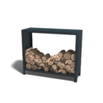 Gepoedercoat staal houtopslag - INDIANA (100x120x40cm) - RAL9005 MAT (Zwart)