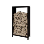 Gepoedercoat staal houtopslag - INDIANA - 180x100x40cm - RAL9005 Mat (Zwart)