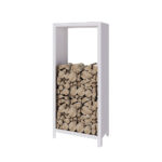 Gepoedercoat staal houtopslag - INDIANA - 180 x 80 x 40 cm - RAL9010 Mat (Wit)