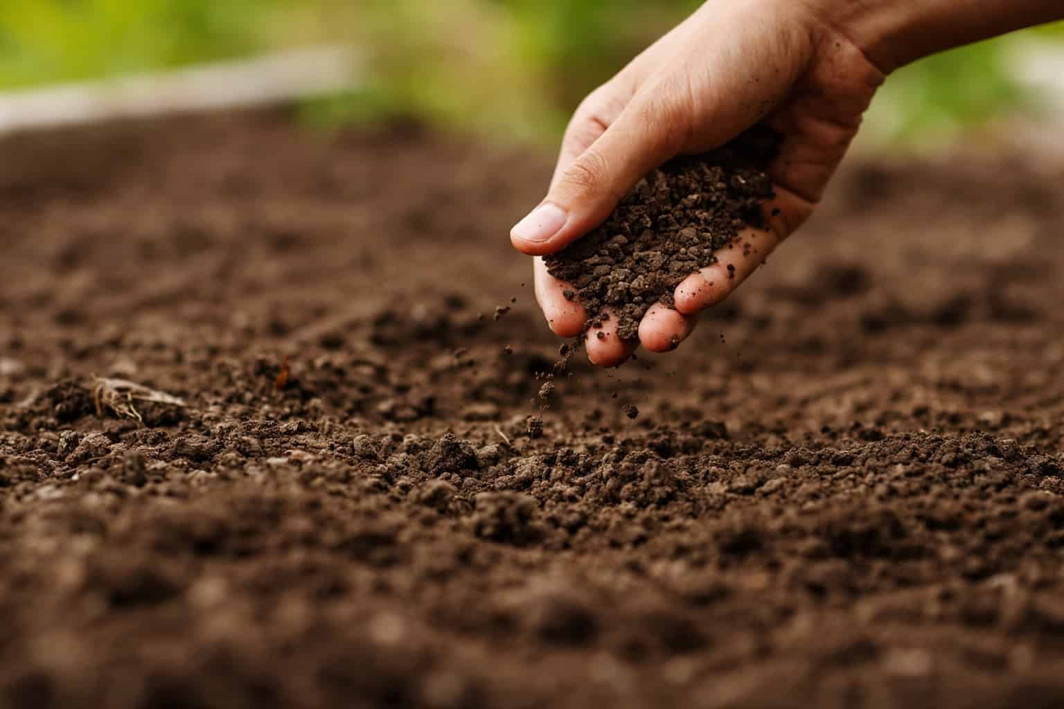 Bodem verbeteren tuin met organisch materiaal voor betere structuur en groei.