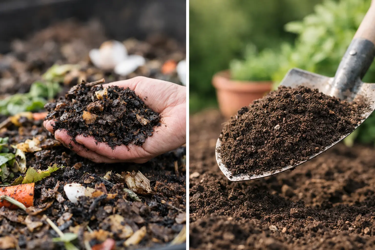 Wat is het verschil tussen compost en tuinaarde?