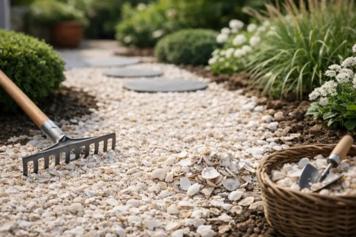 Grind of schelpen tuinpad kiezen