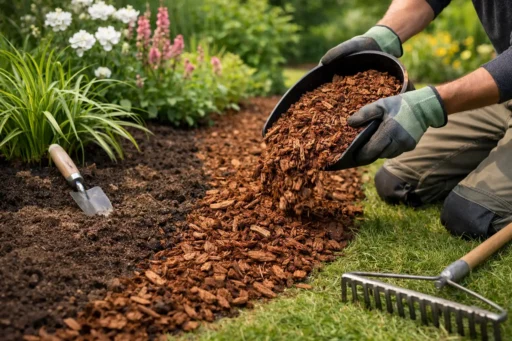 Hoe border mulchlaag aanbrengen zonder fouten