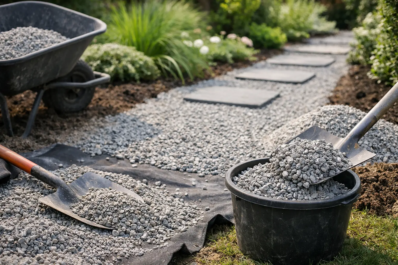 Hoeveel split voor tuinpad heb je nodig?