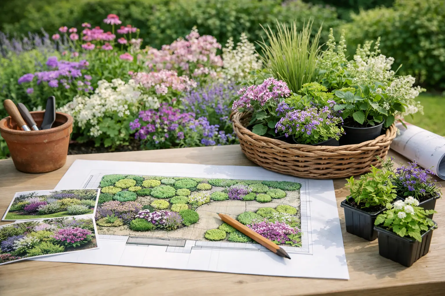 Voorbeeld beplantingsplan met borderpakket