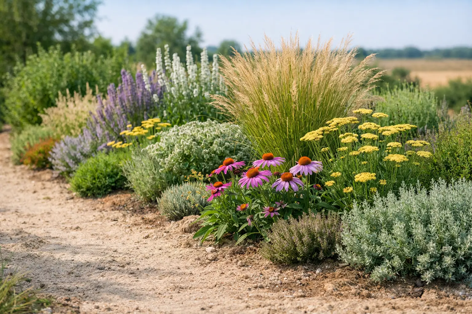 Voorbeeld border op zandgrond: slim beplanten