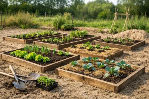 Voorbeeld moestuin op arme grond maken