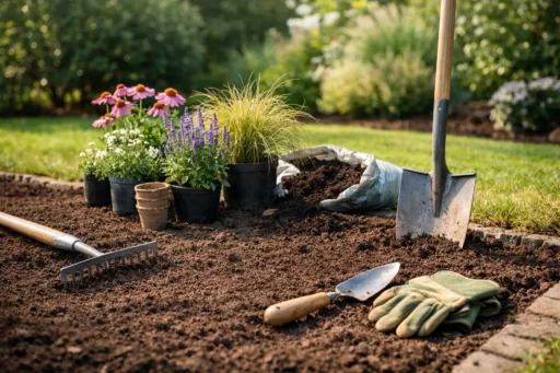 Border voorbereiden voor beplanting
