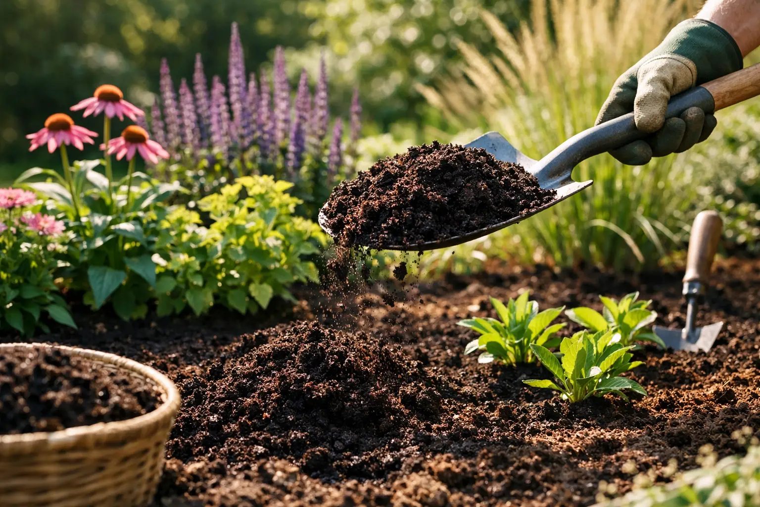 Compost voor border voor sterke beplanting
