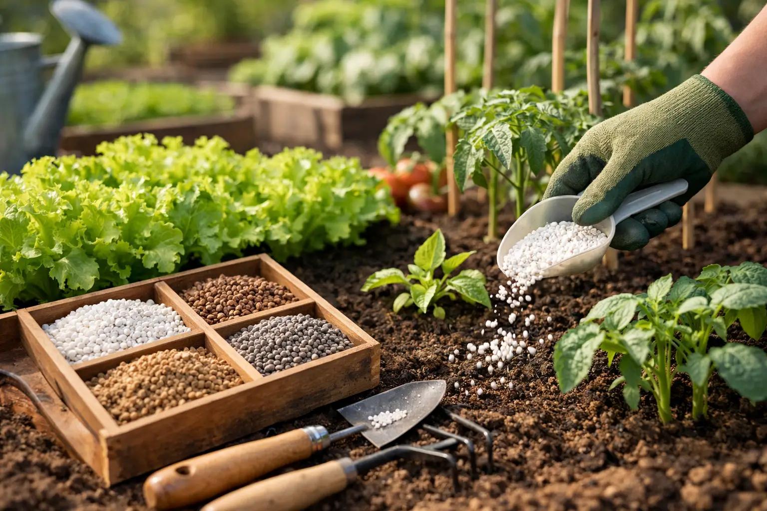 Meststoffen voor moestuin goed kiezen en doseren