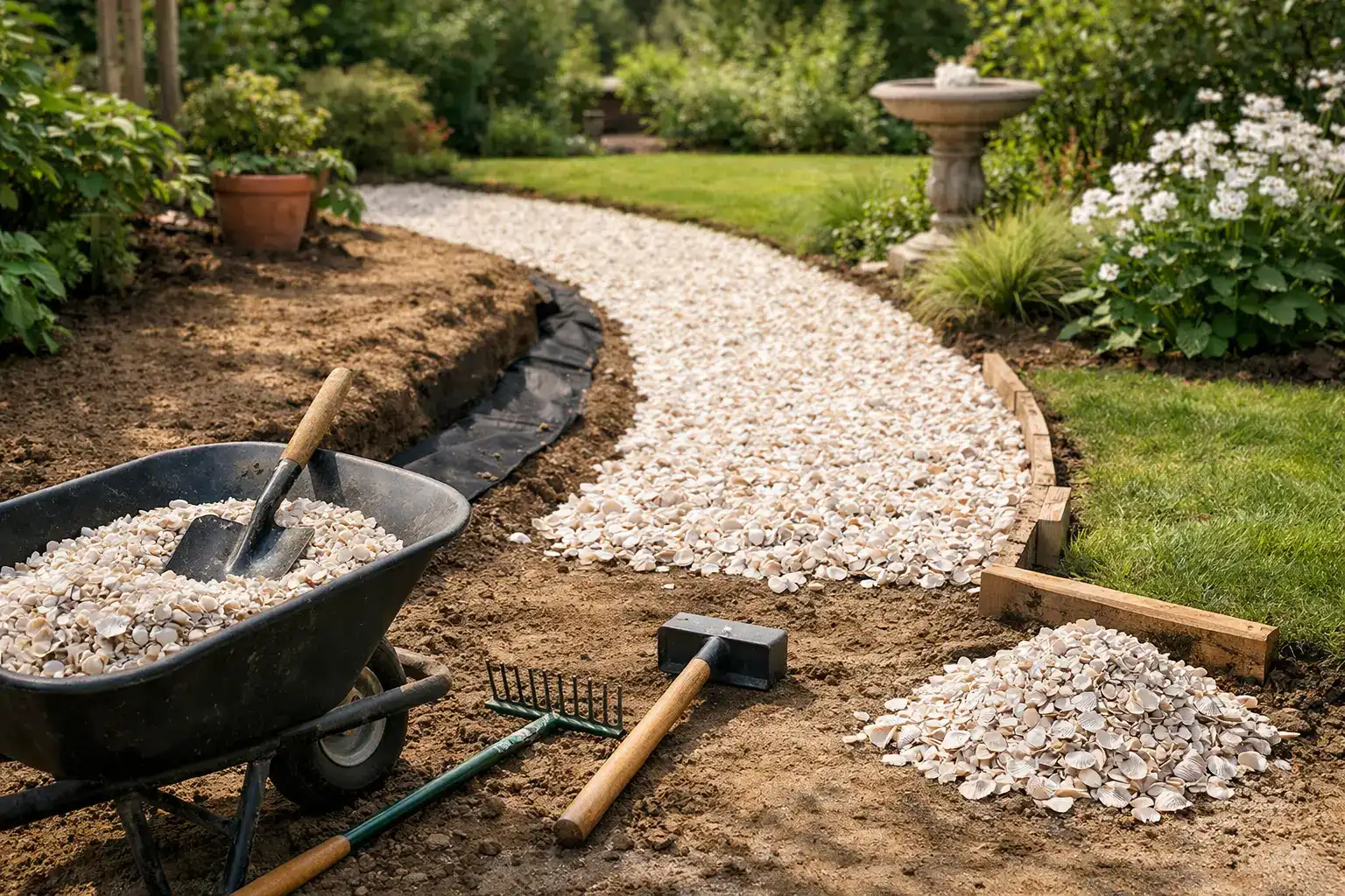 Schelpenpad zelf aanleggen in je tuin in 7 stappen