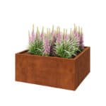 Cortenstaal plantenbak 120x120 cm vierkant voor tuin en terras.