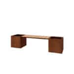 Cortenstaal plantenbak vierkant met bankje - 221,2 x 50 x 50 cm (lxbxh) - Afbeelding 3