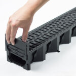 ACO Hexaline set eindplaten zwart onderuitloop en bladkorf (complete aansluitset) - Afbeelding 4